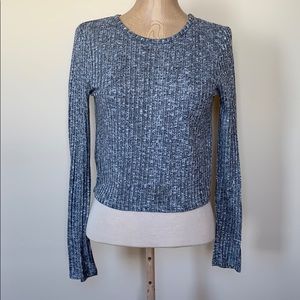 Open back gray textured blouse